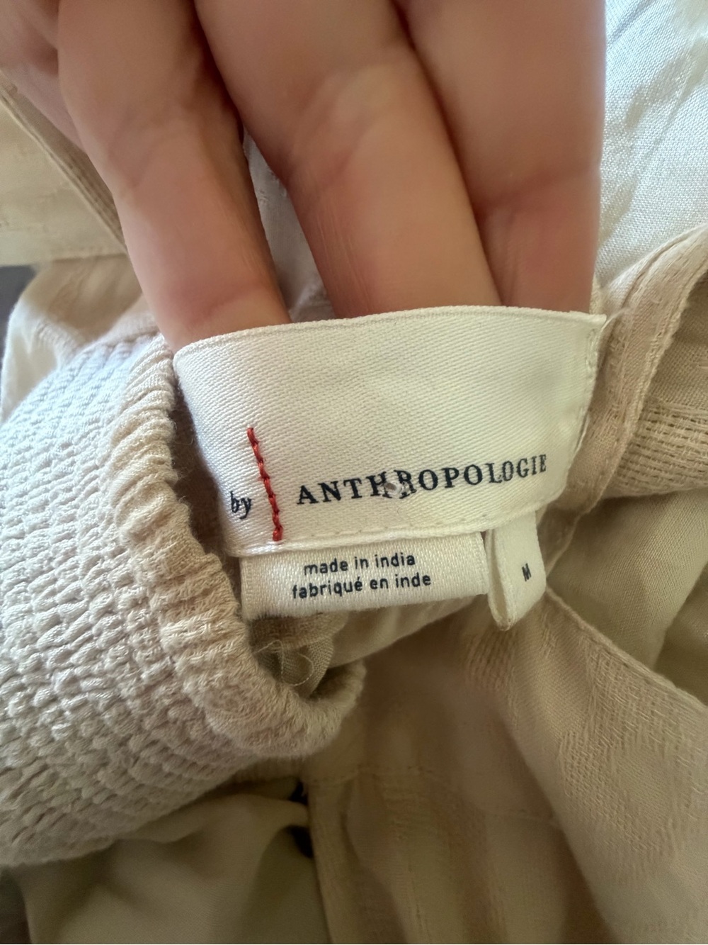 Anthropologie Cream Maxi Dress with Orange Paisley Embroidery - Picture 3 of 4